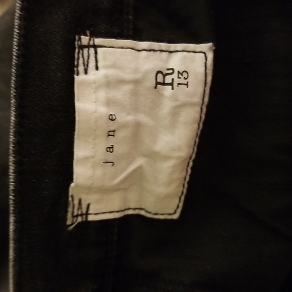 R13 Mid Rise Wide Leg Boot Cut Jeans Size 28 Black - Picture 4 of 5